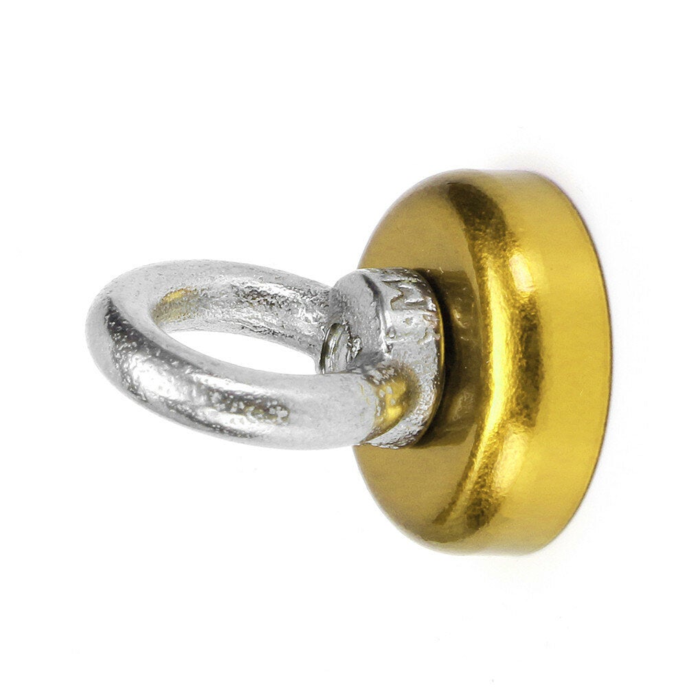 25x30mm 22KG Neodymium Recovery Magnet Red/Yellow/Blue Eyebolt Hook Metal Detector