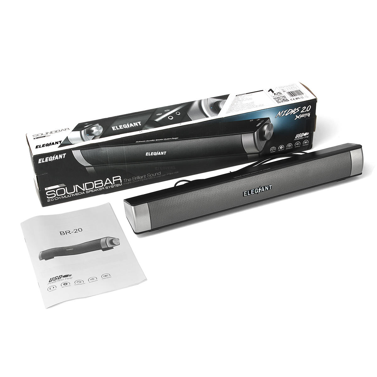 USB Powered Sound Bar Speaker for Desktop PC Computer