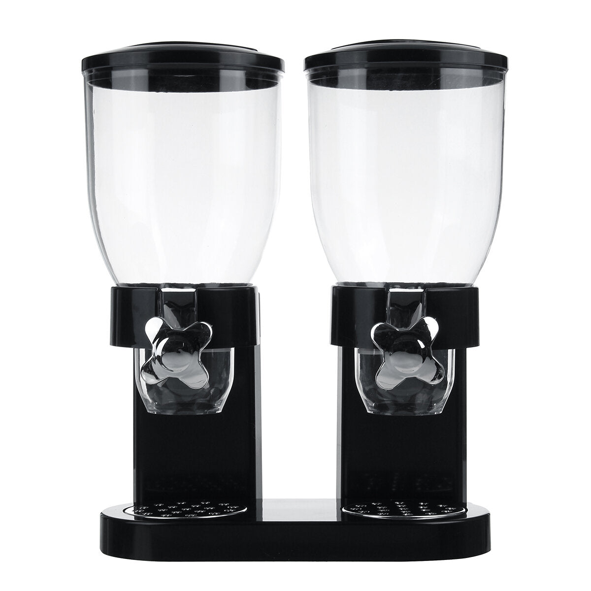 Double Cup Dry Food Dispenser Transparent Body for Cereal Grains Rice