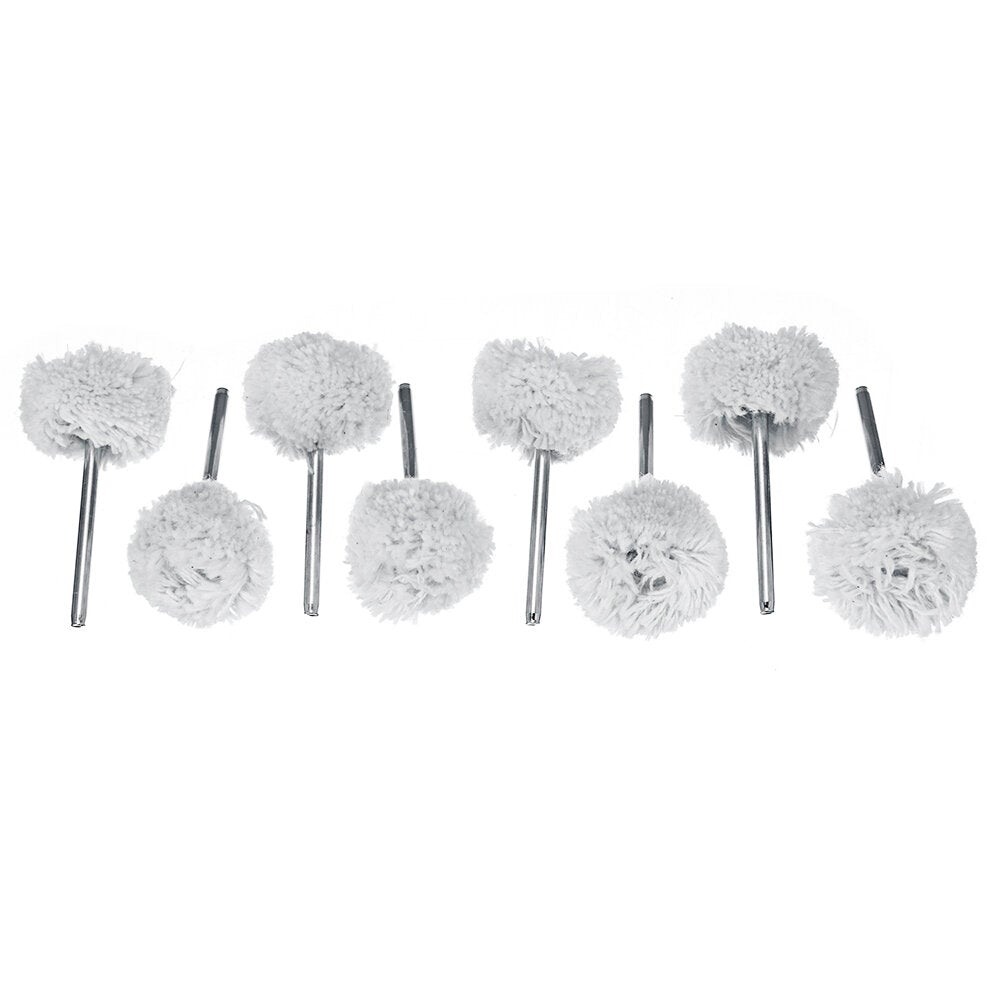 50Pcs 1/8 Inch Shank Polishing Wheel Abrasive Tool Kits Wool Wheel Cashmere Grinding Head Polishing Cloth Wheel