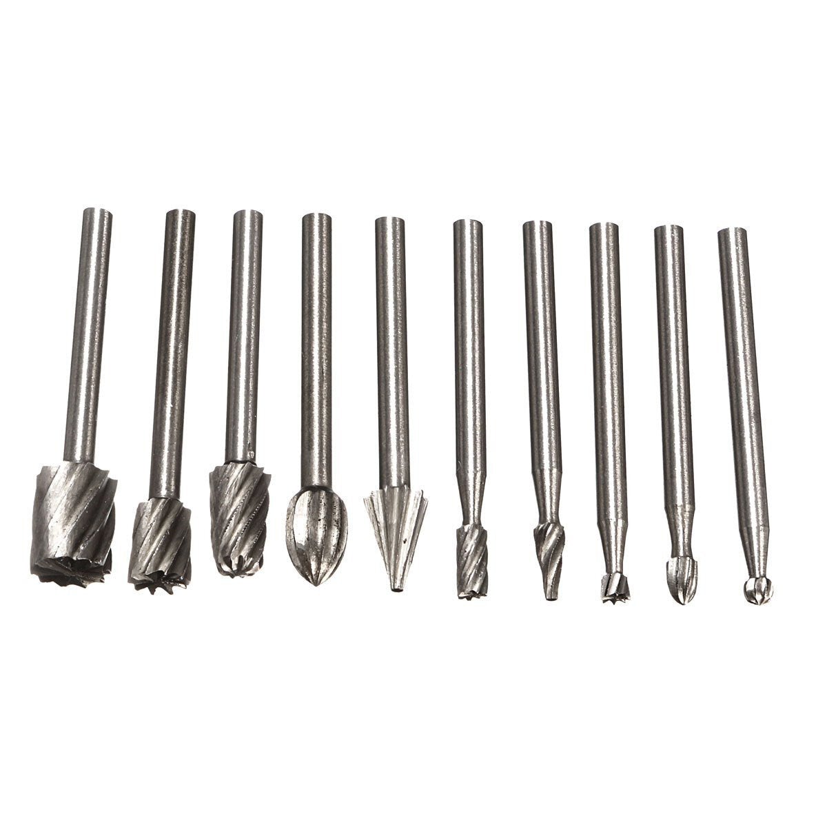 10pcs 1/8 Inch HSS Rotary Rasp File Rotary Rasp Burrs Wood Bits Grinding wood working Tool