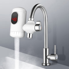 3000W 220V 3 Seconds Instant Tankless Electric Hot Water Heater Faucet Kitchen Fast Heating Tap with LED Digital Display