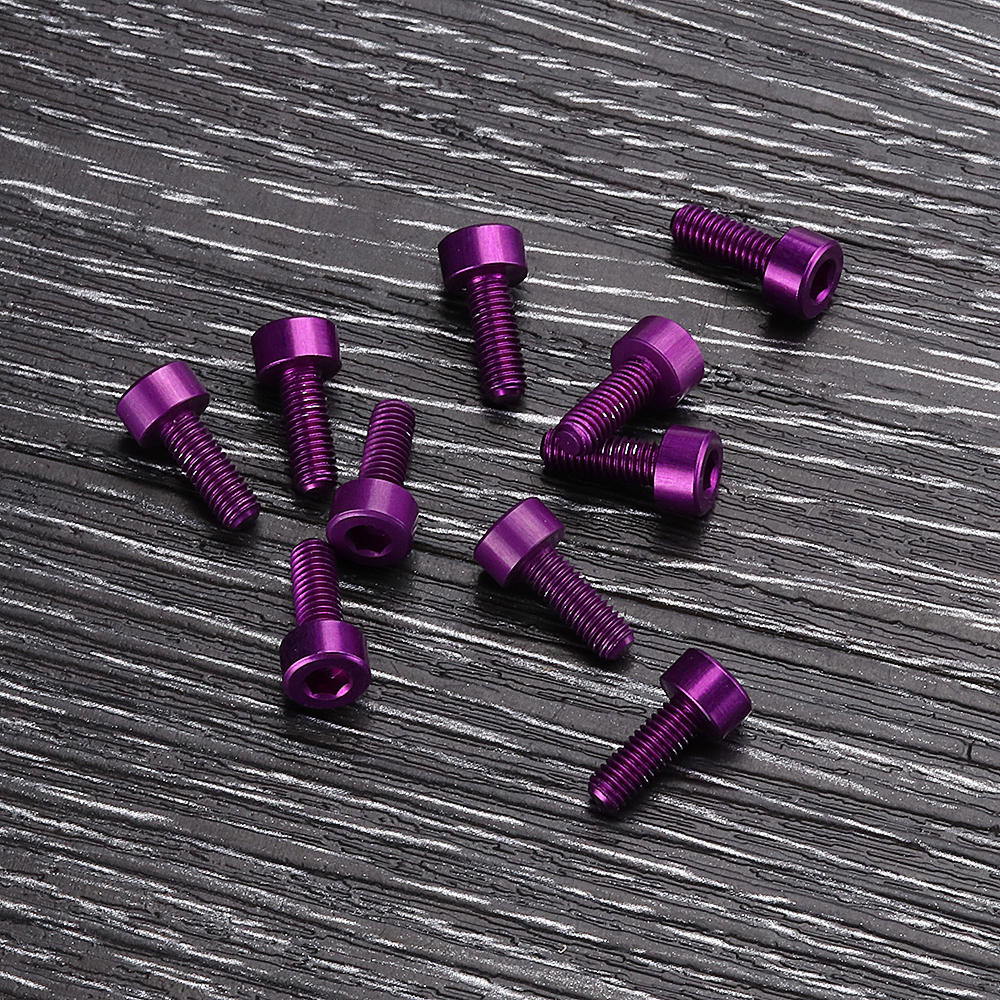 10Pcs M38mm Hex Socket Screw M3 Cap Head Bolt 7075 Aluminum Alloy Multicolor