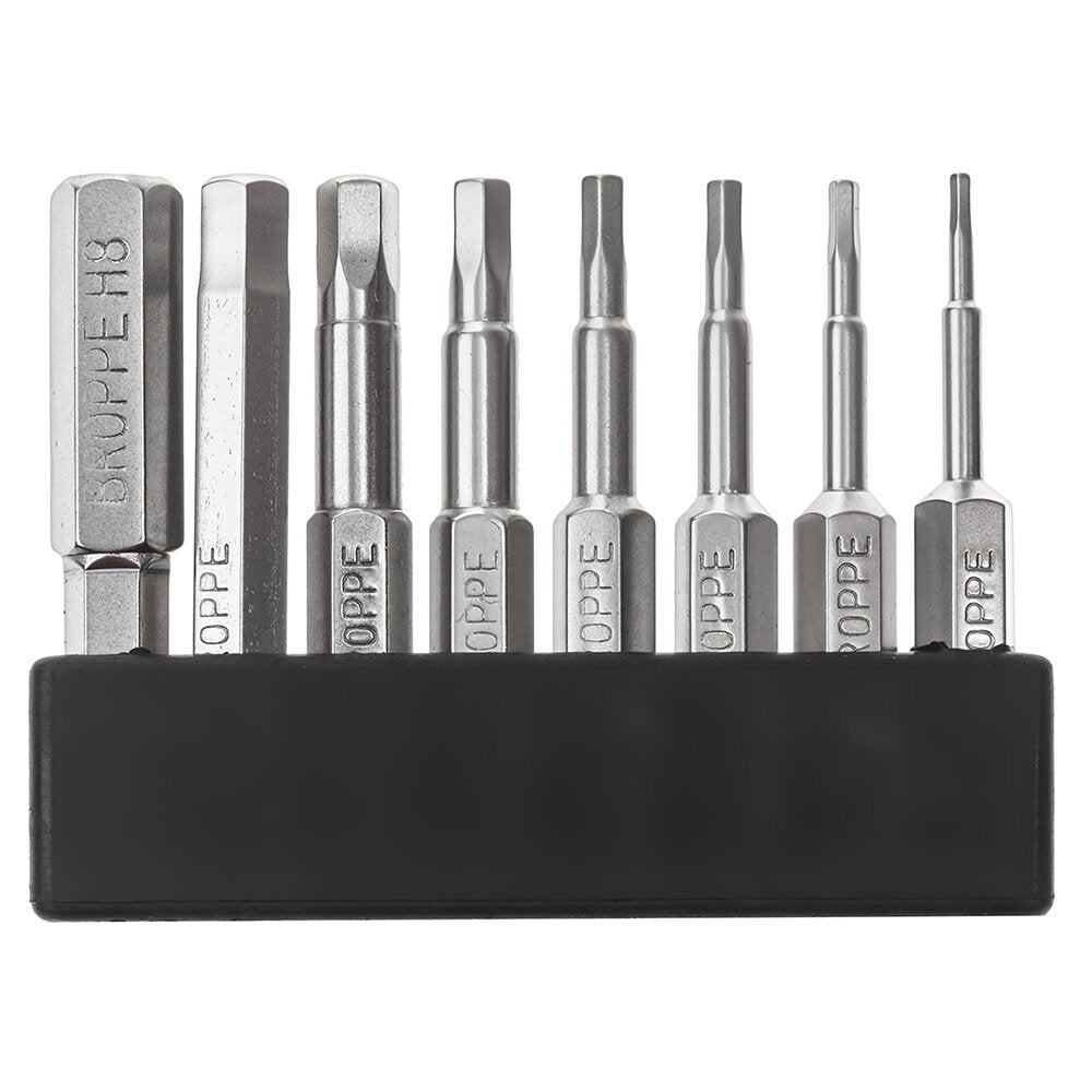 8Pcs 1/4" 50mm Hex Screwdriver Bits 1.5-8mm Magnetic Electronic Drill S2 Steel Hexagonal Screw Driver Bit Set Power Driver Tools