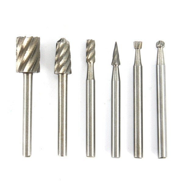 6Pcs 1/8 Inch Shank Milling Rotary File Burrs Bit Set Carving Tools