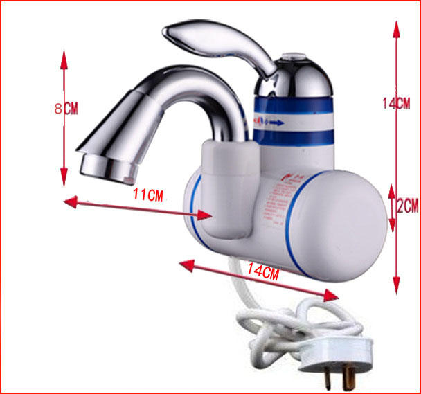3 Seconds Instant Electric Shower Water Heater Tankless Faucet Bathroo Wate