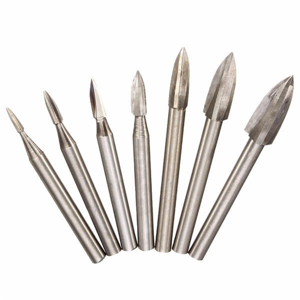 6mm Shank Three Blade White Steel Manual Wood Working Grinding Carving Tool