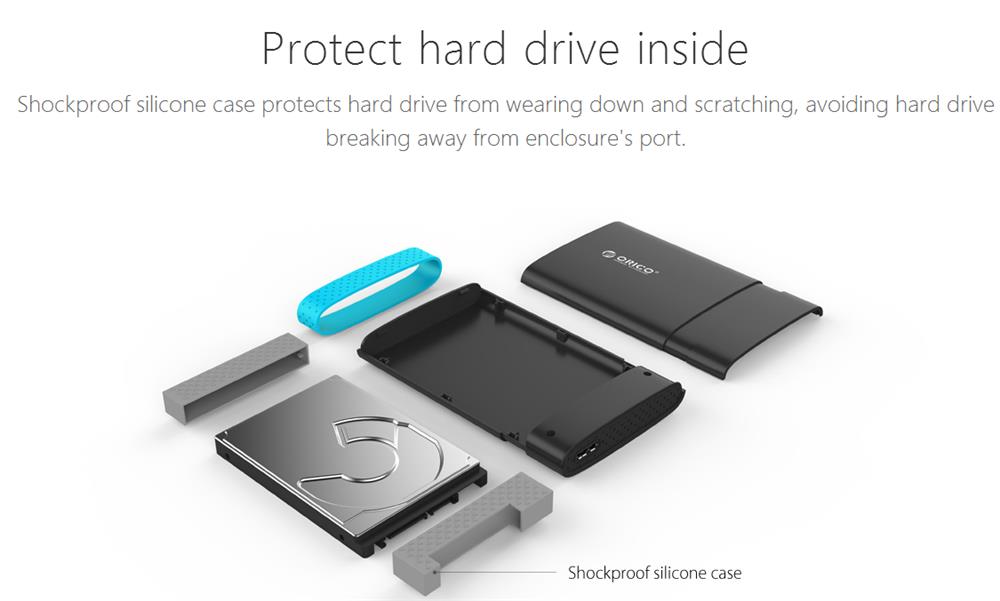 USB3.0 SATA III 2.5 inch HDD SSD Hard Drive Enclosure External Case Support UASP