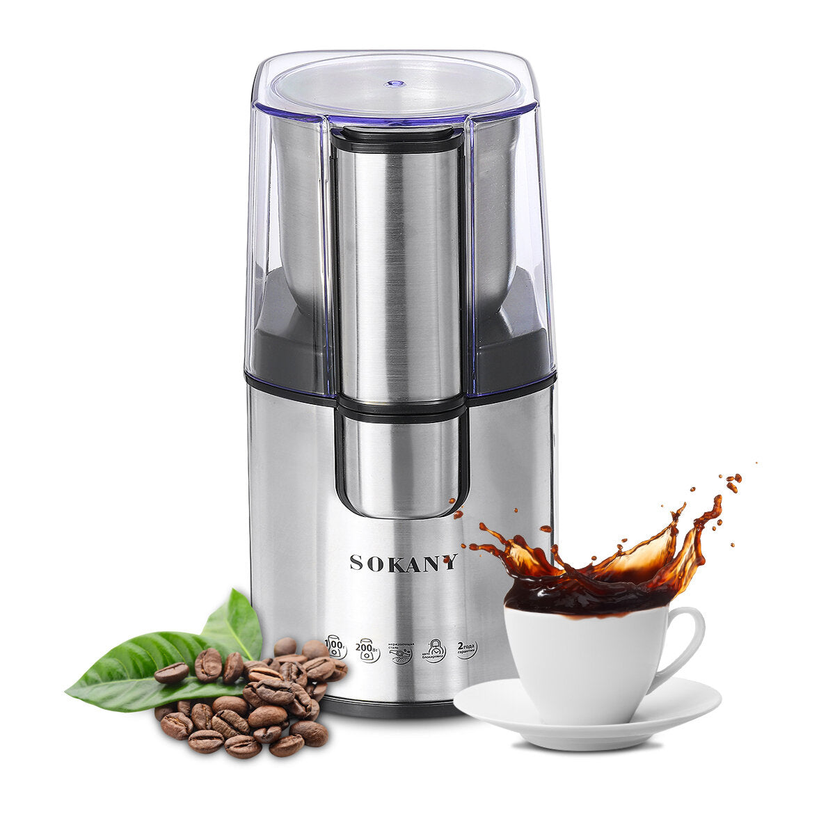 Electric Coffee Grinder Maker Beans Mill Herbs Nuts Spice Grinding Milling 200W
