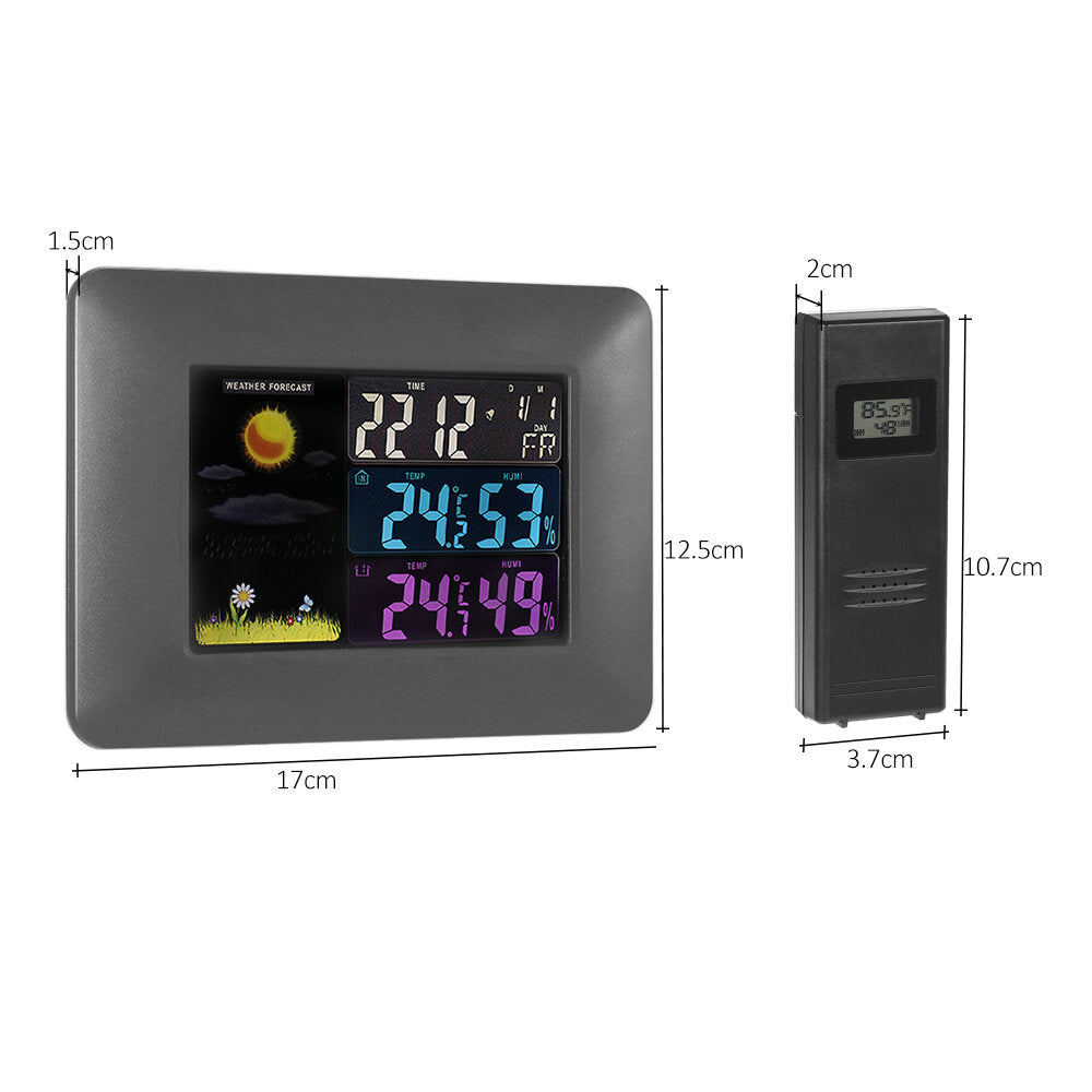 Multi-functional Wireless Digital Thermometer Hygrometer Colorful LCD Weather Forecast Clock