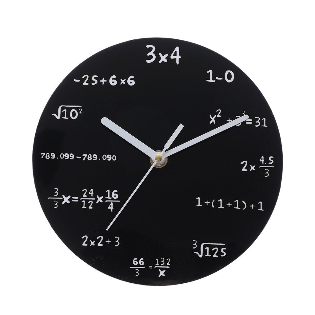 20cm Math Round Wooden Wall Clock Modern Home Living Room Kitchen Watch Decor