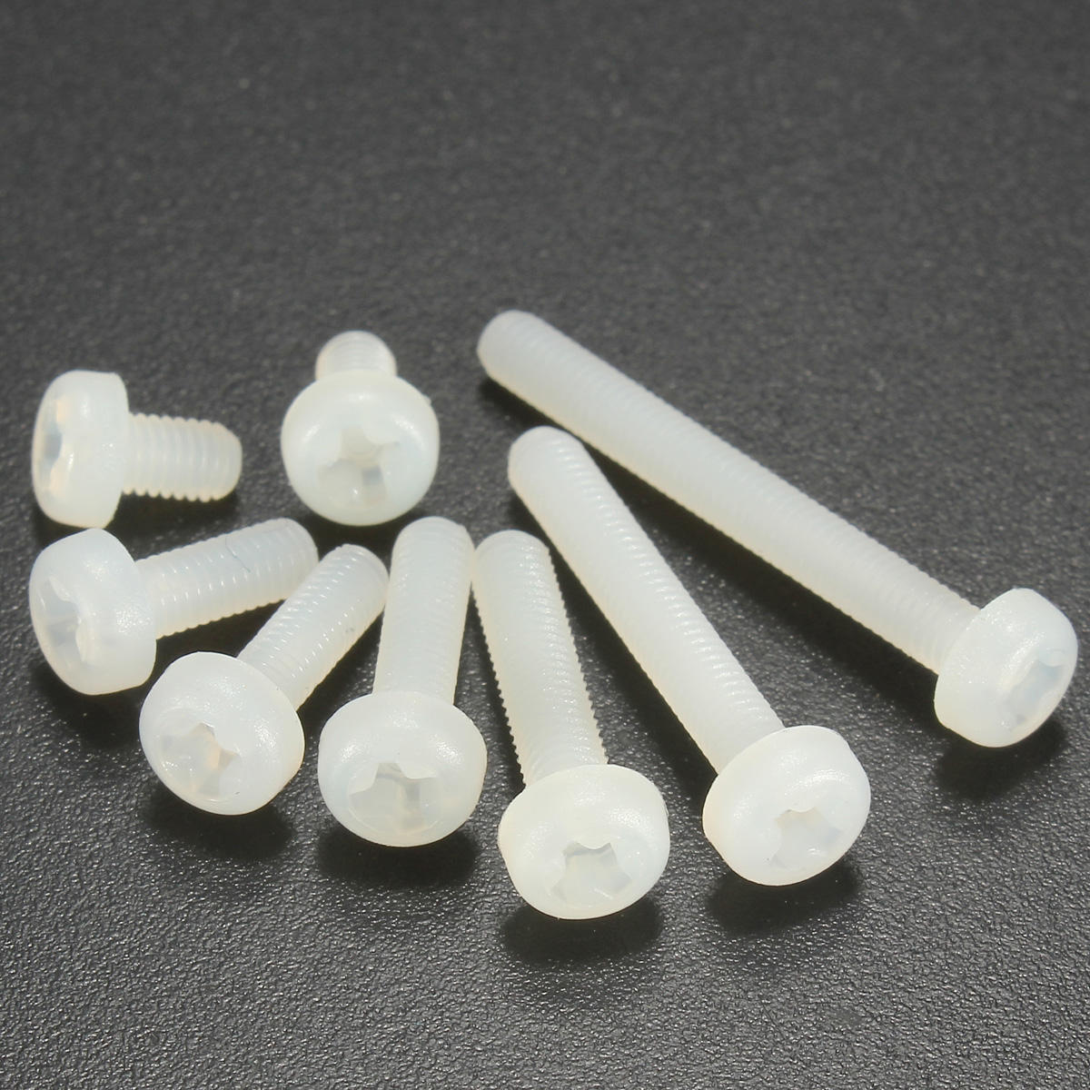 M3NP2 50Pcs M3 White Round Pillips Pan Head Plastic Nylon Screw Bolt 5/6/8/10/12/15/20/25mm Length