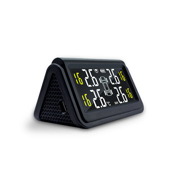Solar Power TPMS Car Tire Pressure Monitoring Intelligent System Auto Alarm Monitor with 4 External Sensors