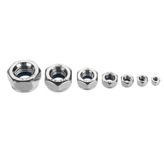 170Pcs 304 Stainless Steel Lock Nut Assortment M3/4/5/6/8/10/12 Nylon Insert Locknut