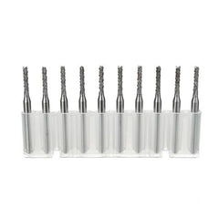 10pcs 3.175x2mm Carbide End Mill Engraving Bits for CNC PCB Machinery Rotary Burrs