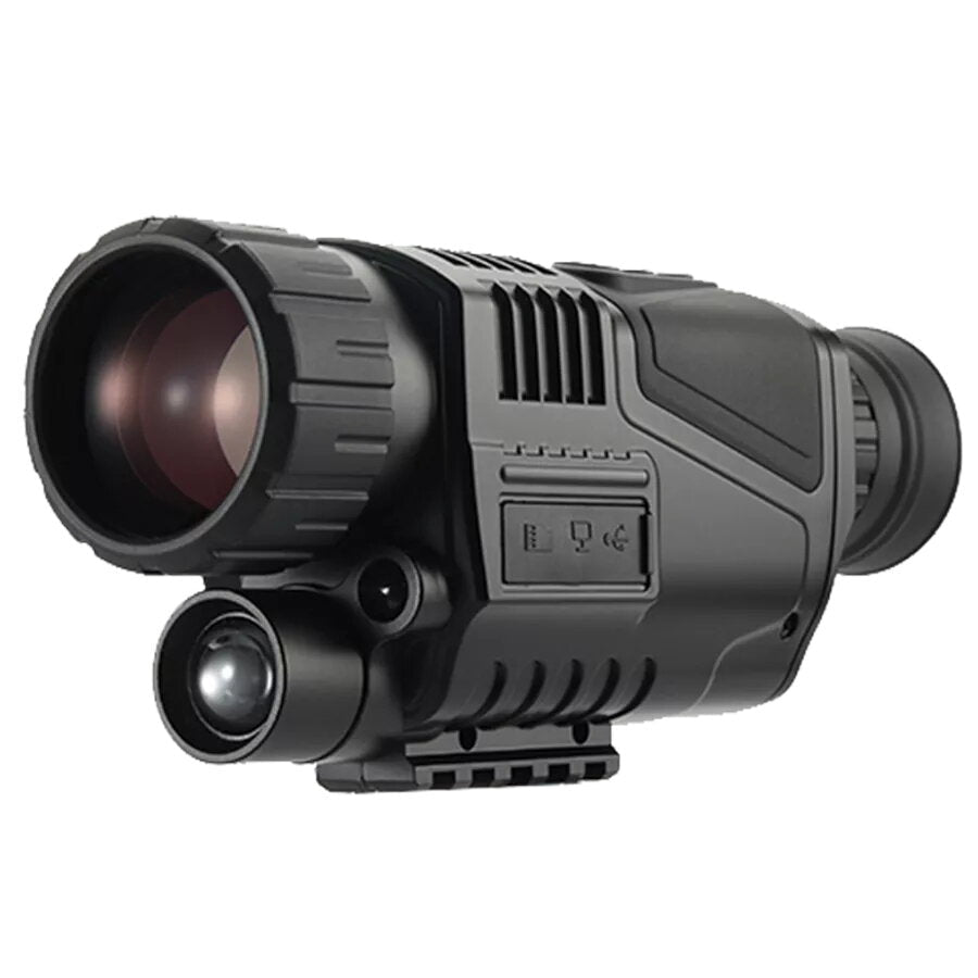 Outdoor 200m Range HD Infrared Digital Night Vision Hunting Monocular with 5X Optical Zoom Photo Video Recording Function Support AV Output