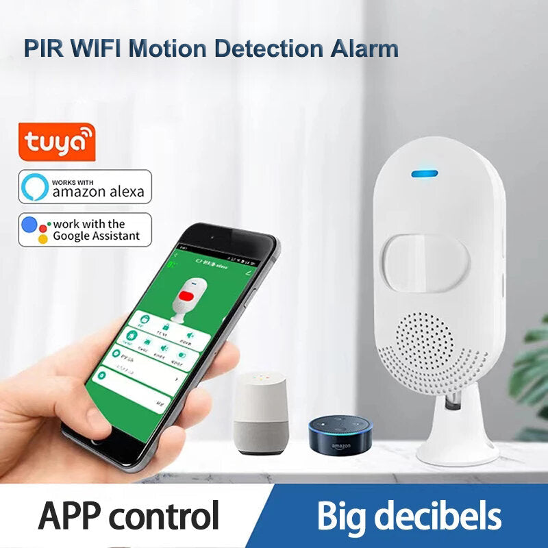 Smart WiFi PIR Motion Sensor Wireless APP Remote Control Human Body Sensor Home Infrared Detector Alarm Work with Alexa Google Home Tuya App