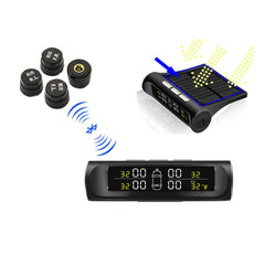 External Temperature Warning Tire Pressure Monitor System Alarm with Solar Display