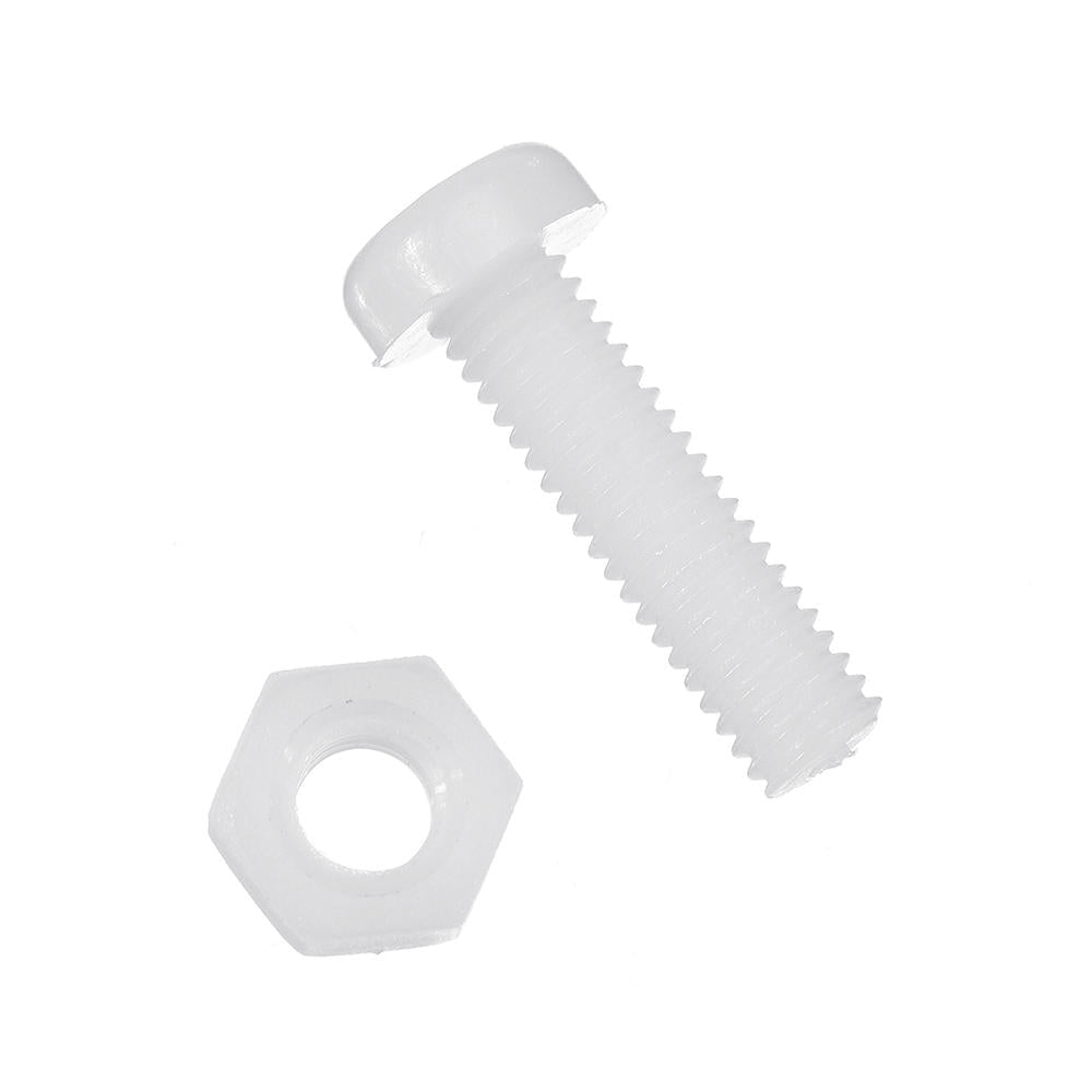 270Pcs White/Black M2-M5 Plastic Nylon Phillips Screw Round Head Hex Nut Assortment Kits