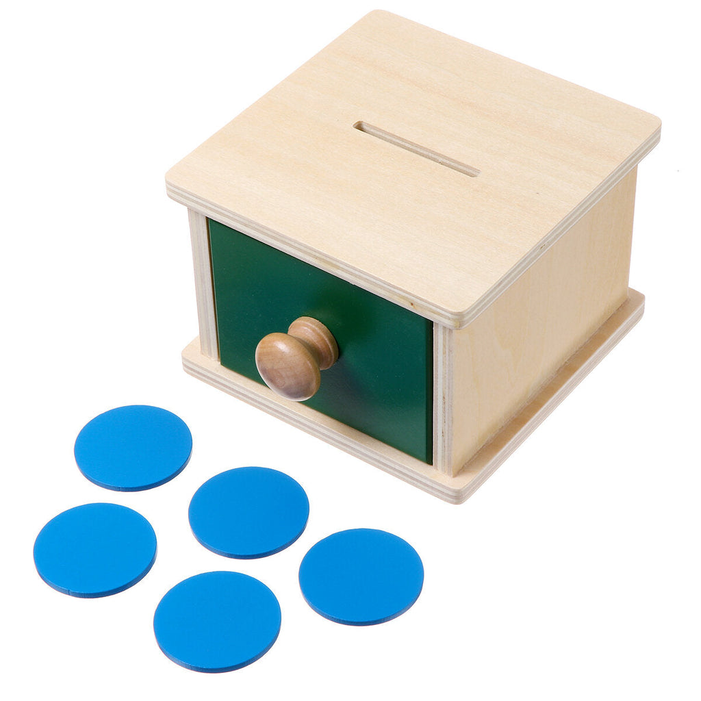 Teaching Aids Wooden Drawer Coin Box Baby Early Education Puzzle Learning Toys Children Gifts