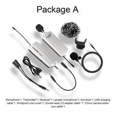 Camera Microphone Wireless Lavalier Mic For Asmr DSLR Interview Live Recording Lithium Battery 50m Range