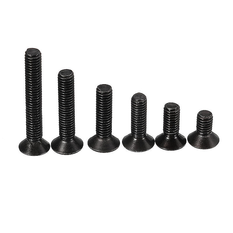 M3CH7 M3 Carbon Steel Hex Socket Flat Head Cap Screws Countersunk Bolts Assortment 120pcs