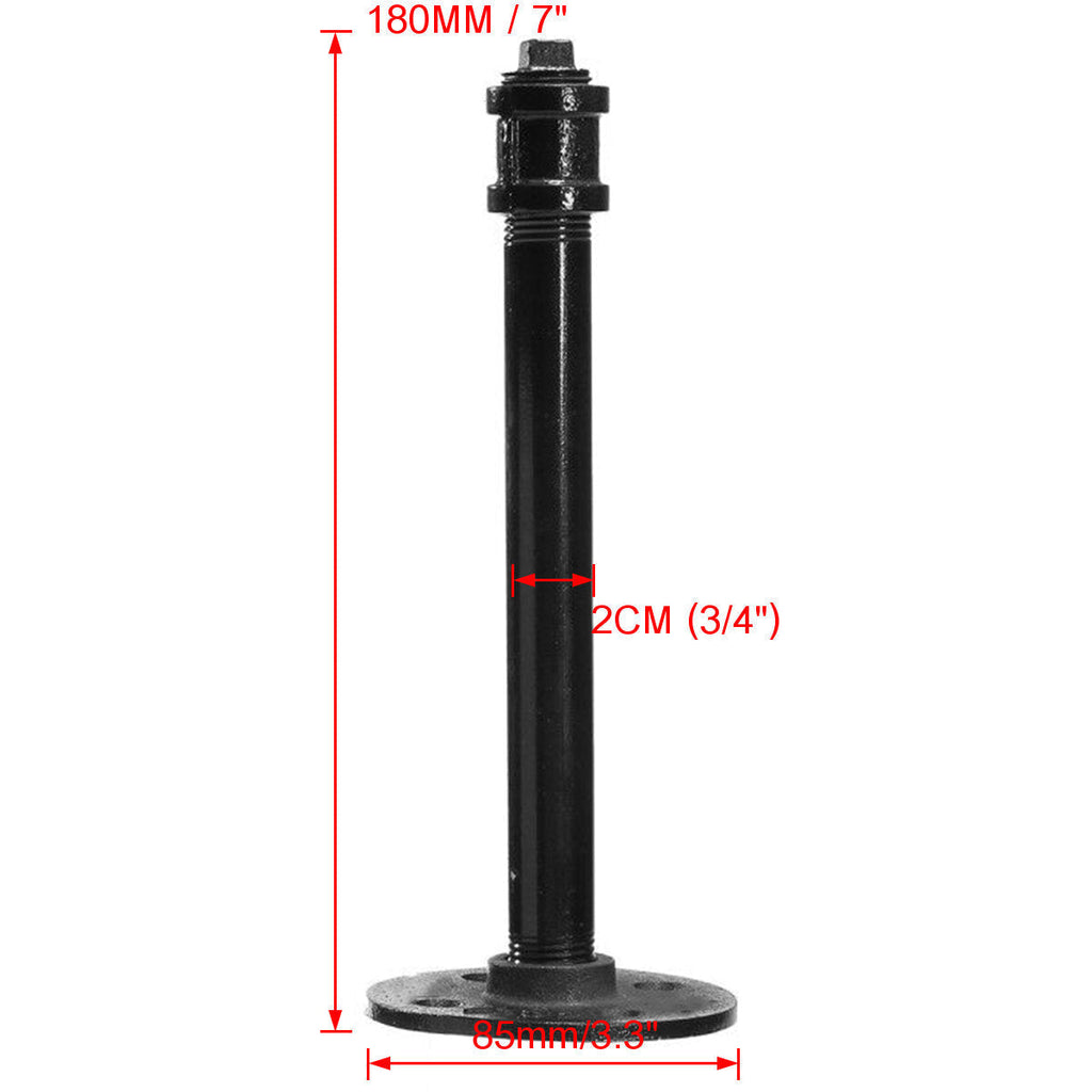 2Pcs 18cm Industrial Iron Pipe Shelf Bracket Holder Vintage Wall Mounted