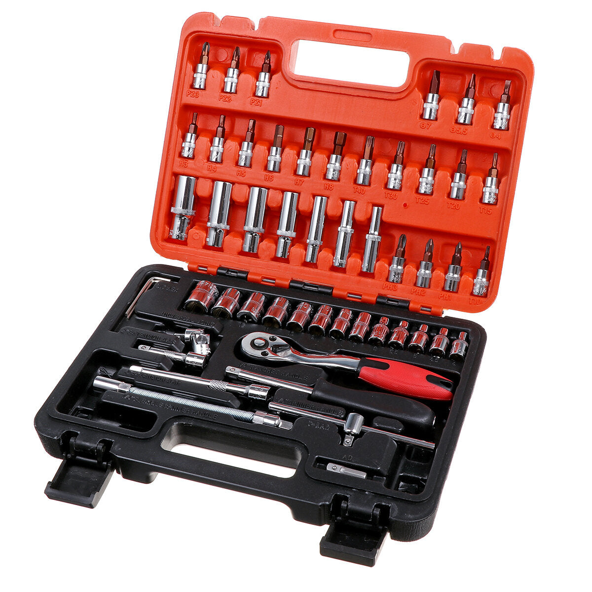 12/46/53pcs 24/27 Teeth Ratchet Wrench Socket Set Hardware Car Boat Motorcycle Repairing Kit Vanadium Tools