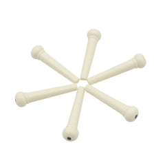 6pcs Cattle Bone Guitar Parts Endpin with Abalone Dot Bridge End Pins for Acoustic Guitar