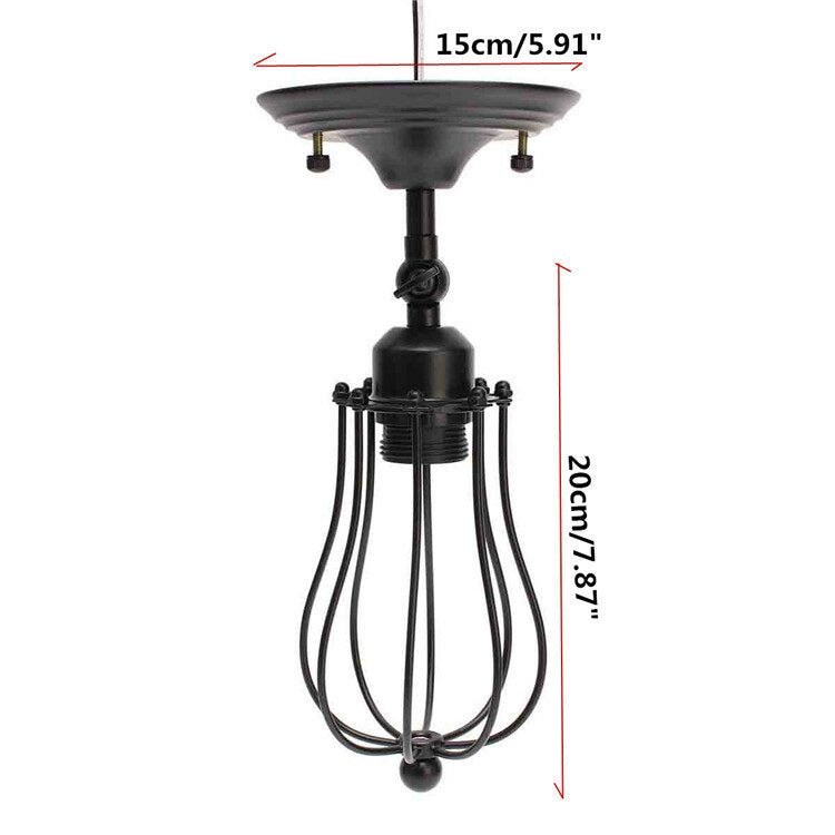 40W Rustic Vintage Wall Light Industrial Style Iron Sconce Lamp Wired Cage Fixture 220V