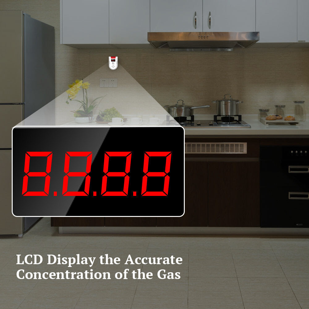 GAS Detector Alarm Wireless Digital LED Display Leak Combustible Gas Detector For Home Alarm System