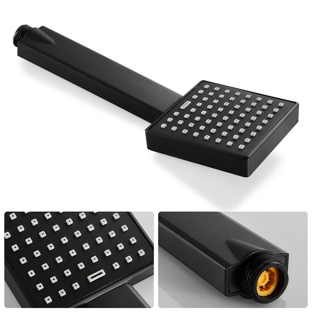 Black Shower System Thermostatic Faucet Column Handheld Set