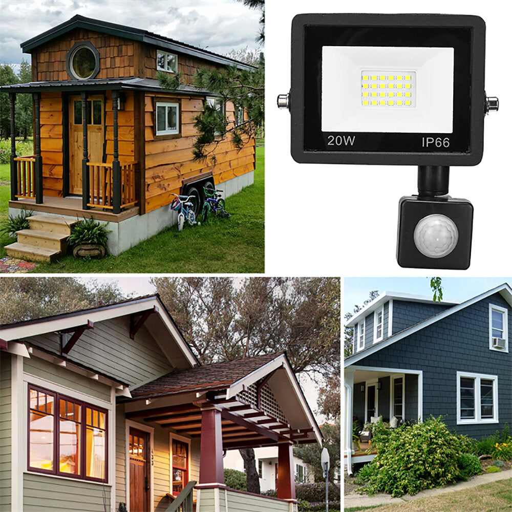 LED FloodLight PIR Motion Sensor Reflector LED Flood Light Waterproof IP66 Spotlight Wall Outdoor Lighting
