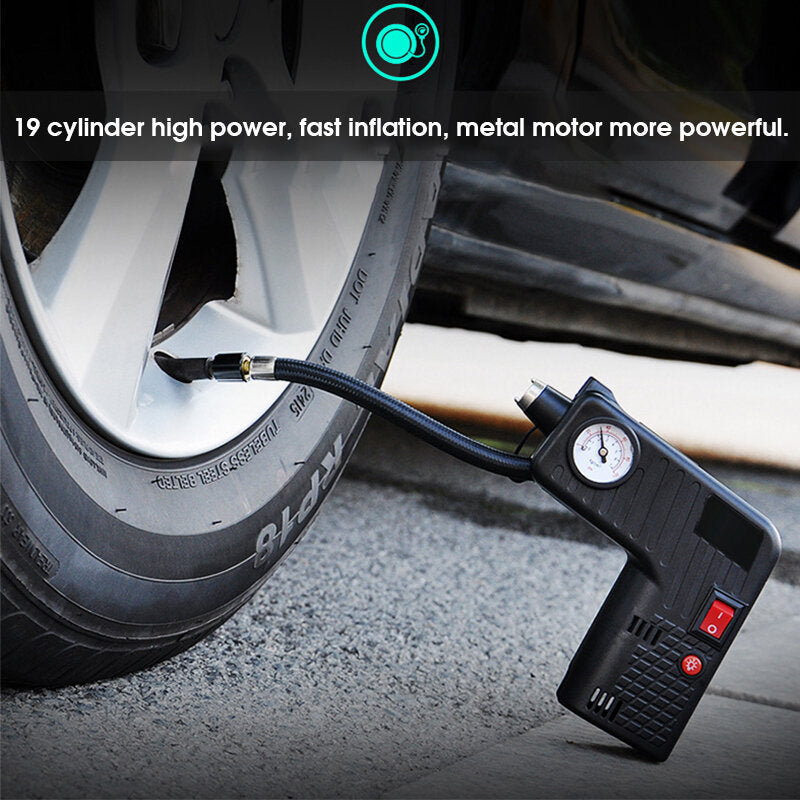 12V Electric Air Compressor Pump Portable Ball Automotive Inflator For Motorcycle Car
