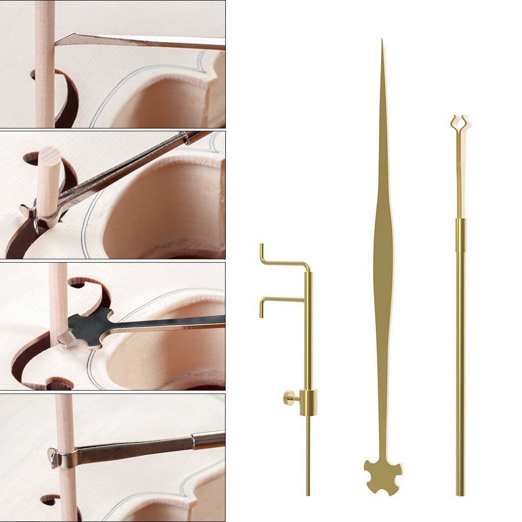 Violin Three Piece Sound Column Hook Ruler Caliper for Repair Accessories