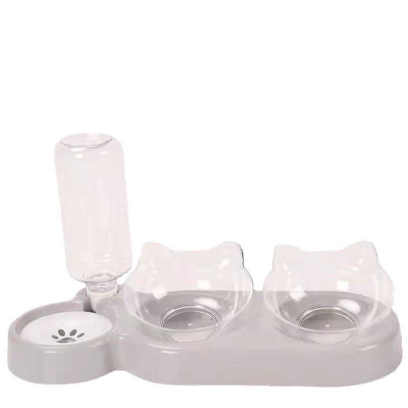 2-in-1 Food Bowl Autoxic Water Dispenser No-spill Food Feeder Dispenser Autoxic Dog Cats Drinking Bottles