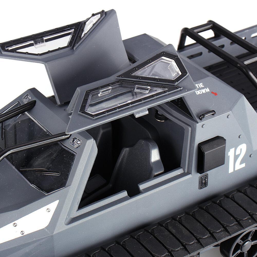 2.4G Drift RC Tank Car with Two Rubber and Two Mental Tracks with LED Lights RTR High Speed Full Proportional Control Vehicle Models