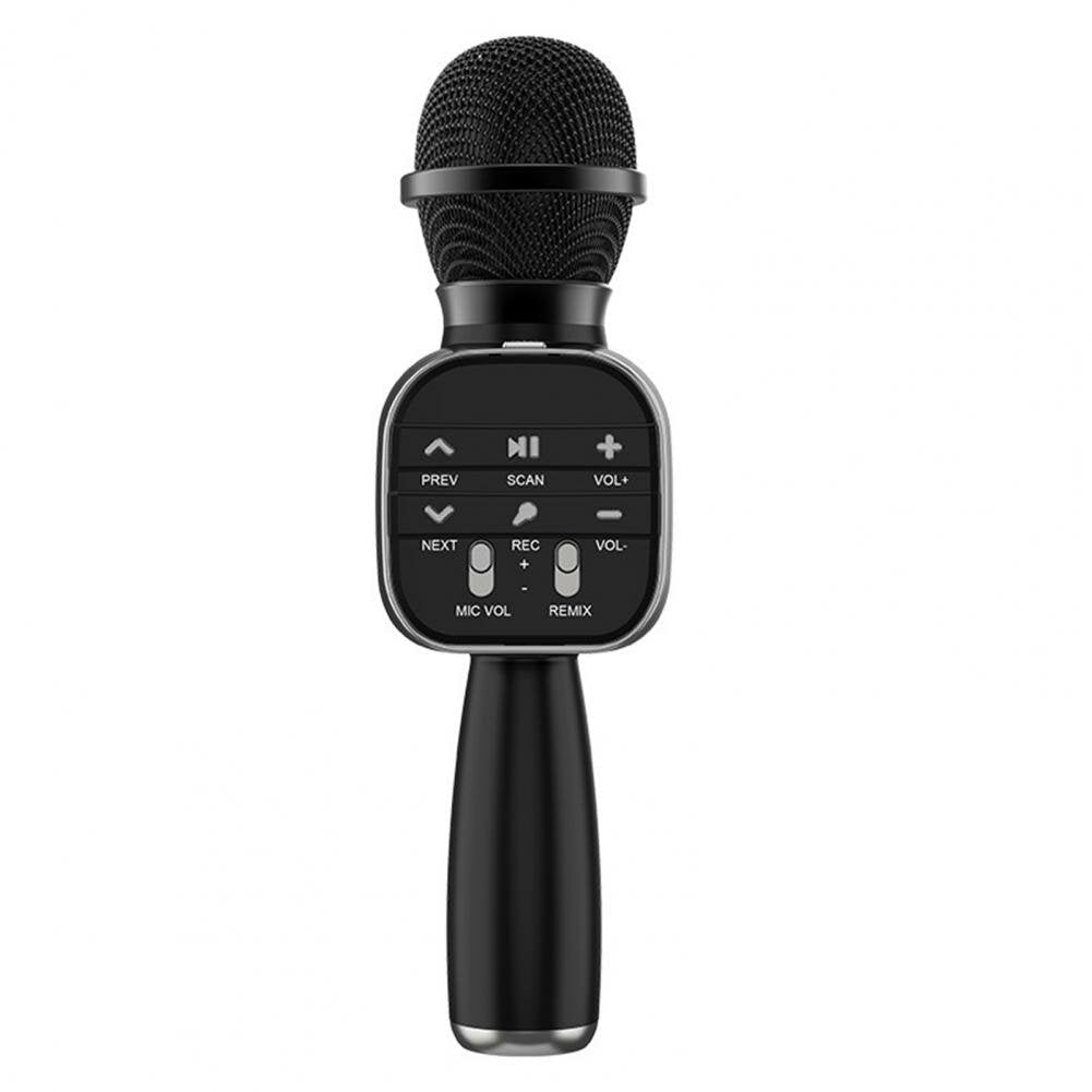Handheld Microphone Versatile Sound Change Metal Bluetooth 5.0 Condenser Mic Music Player for Singing