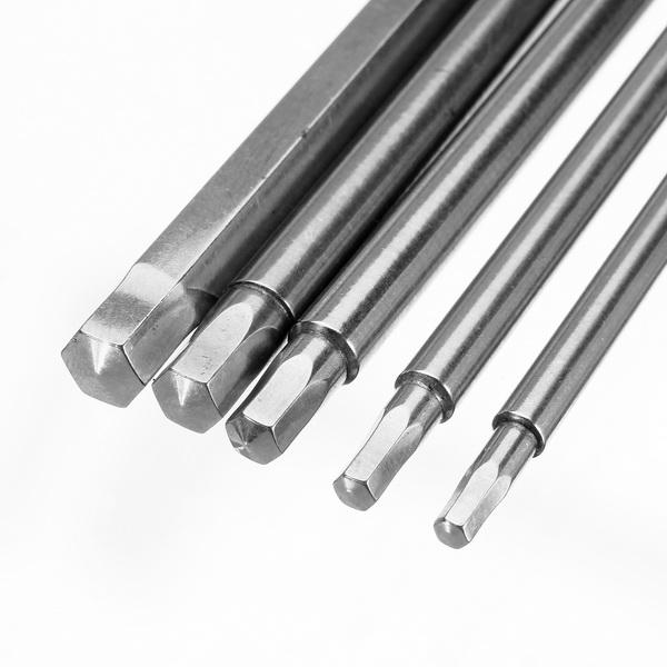 5Pcs 100mm H2.5-H6 Hex Head Screwdriver Bit 1/4 Inch Hex Shank Magnetic Screwdriver Bits