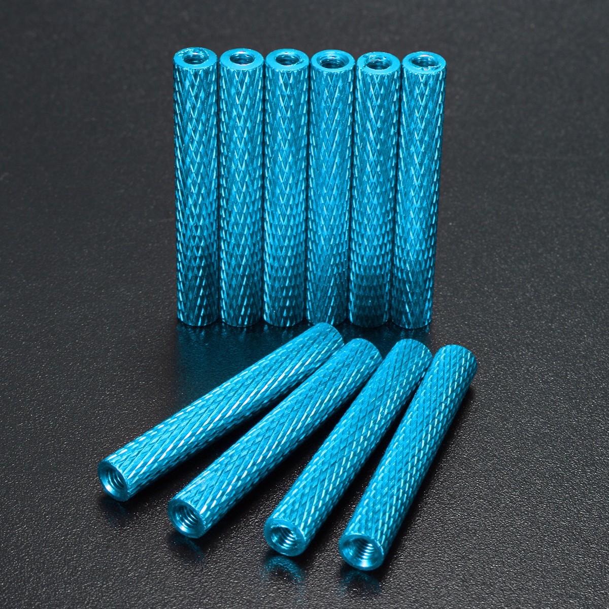 M3AS9 10Pcs M3 40mm Knurled Standoff Bolt Aluminum Alloy 6061 Anodized Spacer Multicolor