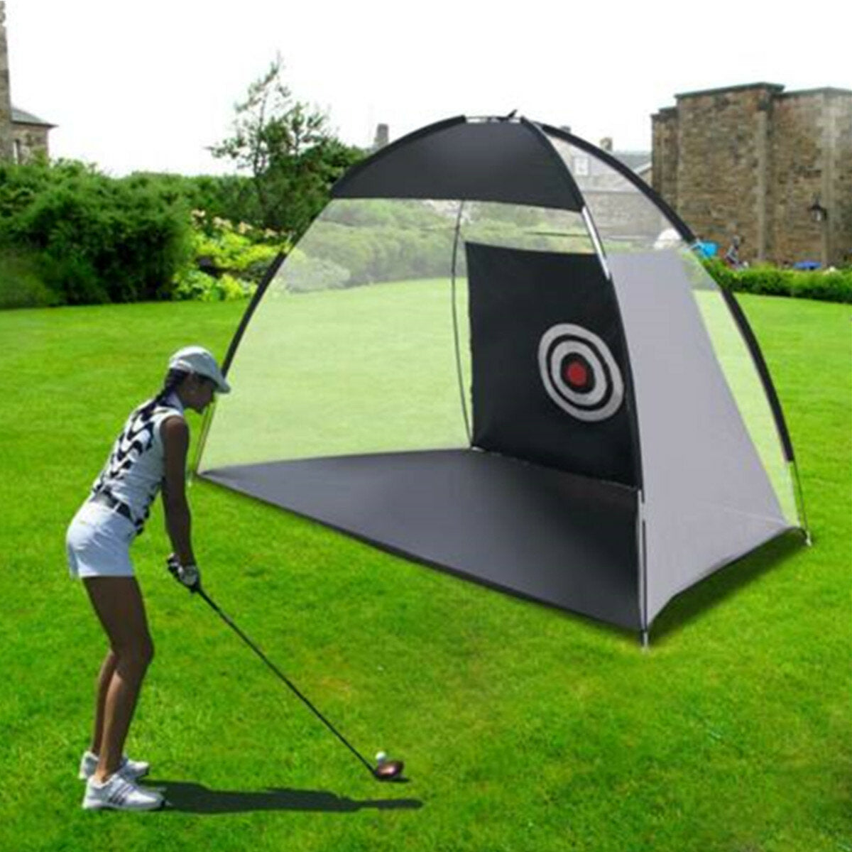 10FT/7FT Golf Net Training Aid Hitting Practice Lawn Driving Net Golf Training Net