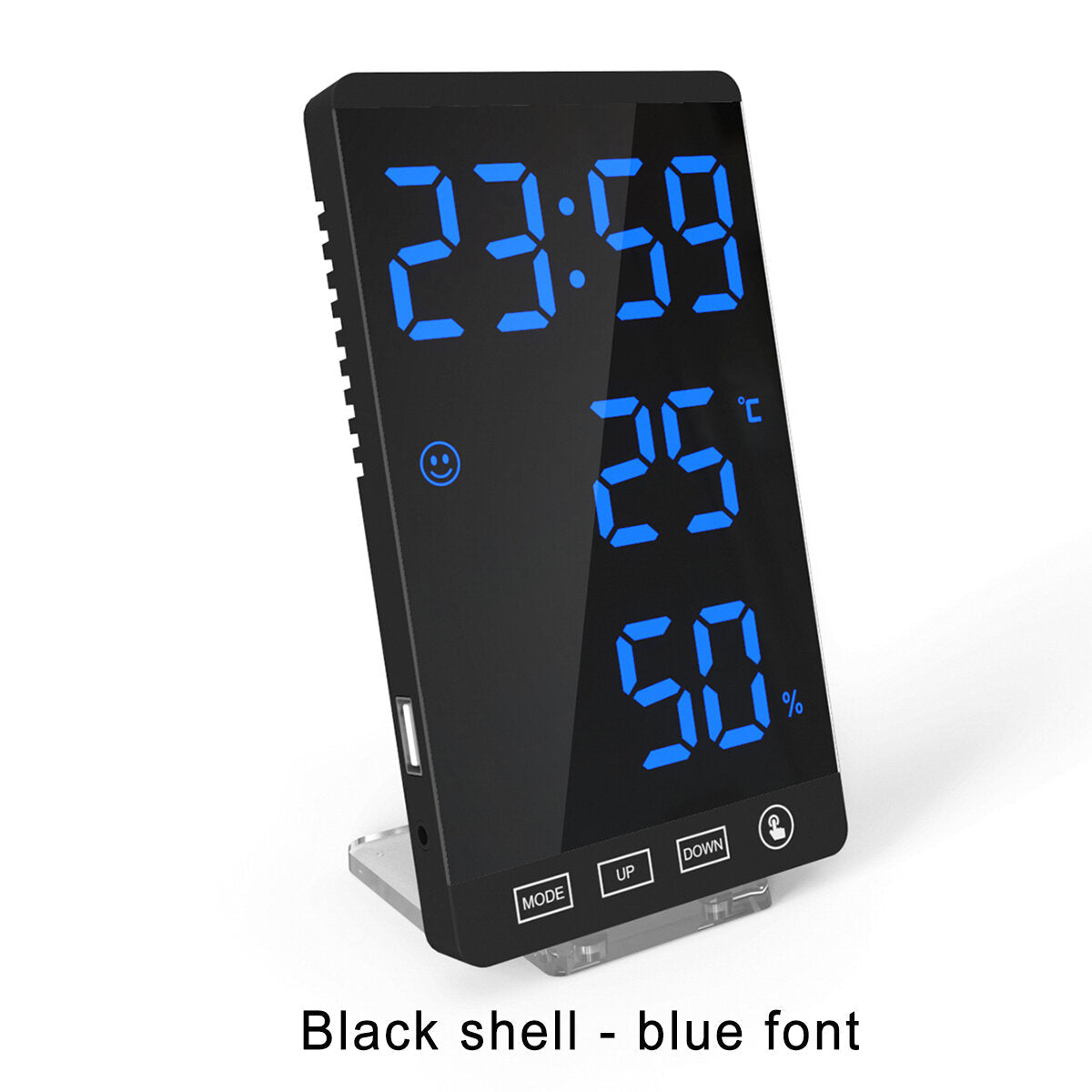 LED Digital Alarm Clock Snooze Mirror Alarm Clock with USB Charging Port