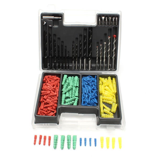 300pcs 2-10mm Drill Bit Set Twist Building with Expansion Screws for Wood Working
