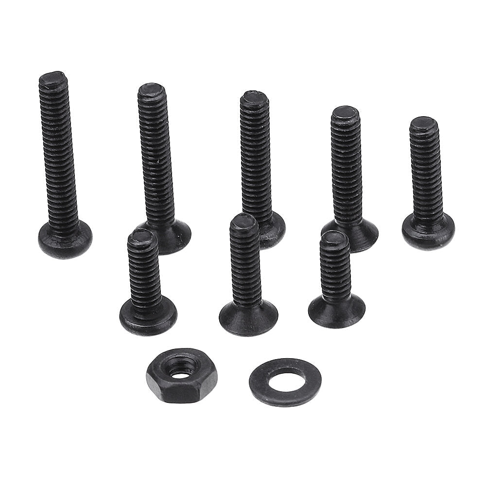 480Pcs M2 Hex Socket Button&Flat Head Screw Carbon Steel Bolt Nut Assortment