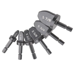 6pcs 1/4-7/8 Inch Imperial Hexagonal Tube Expander Drill Bit Air Conditioner Copper Pipe Flaring Tool Rotary Swaging