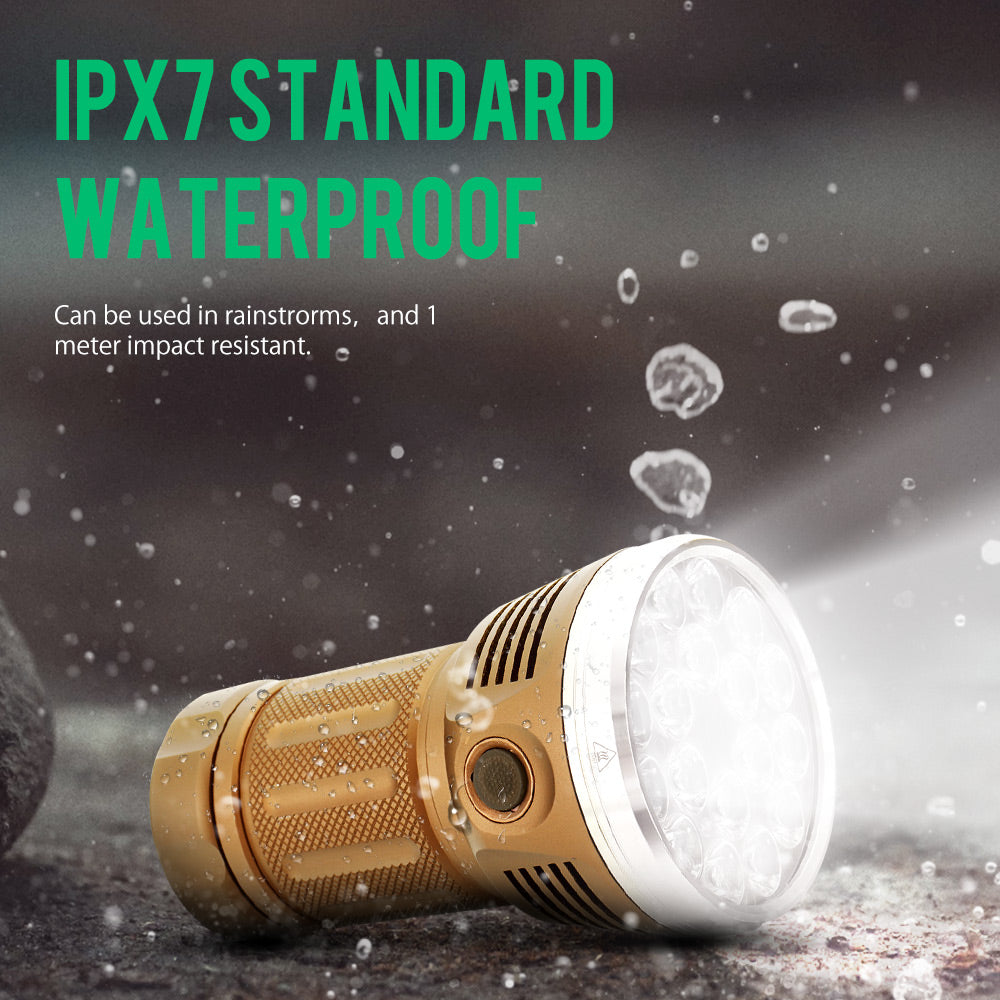 18x SST20 15000LM 616M Anduril UI 18650 Flashlight High CRI Super Bright Searching Flashlight