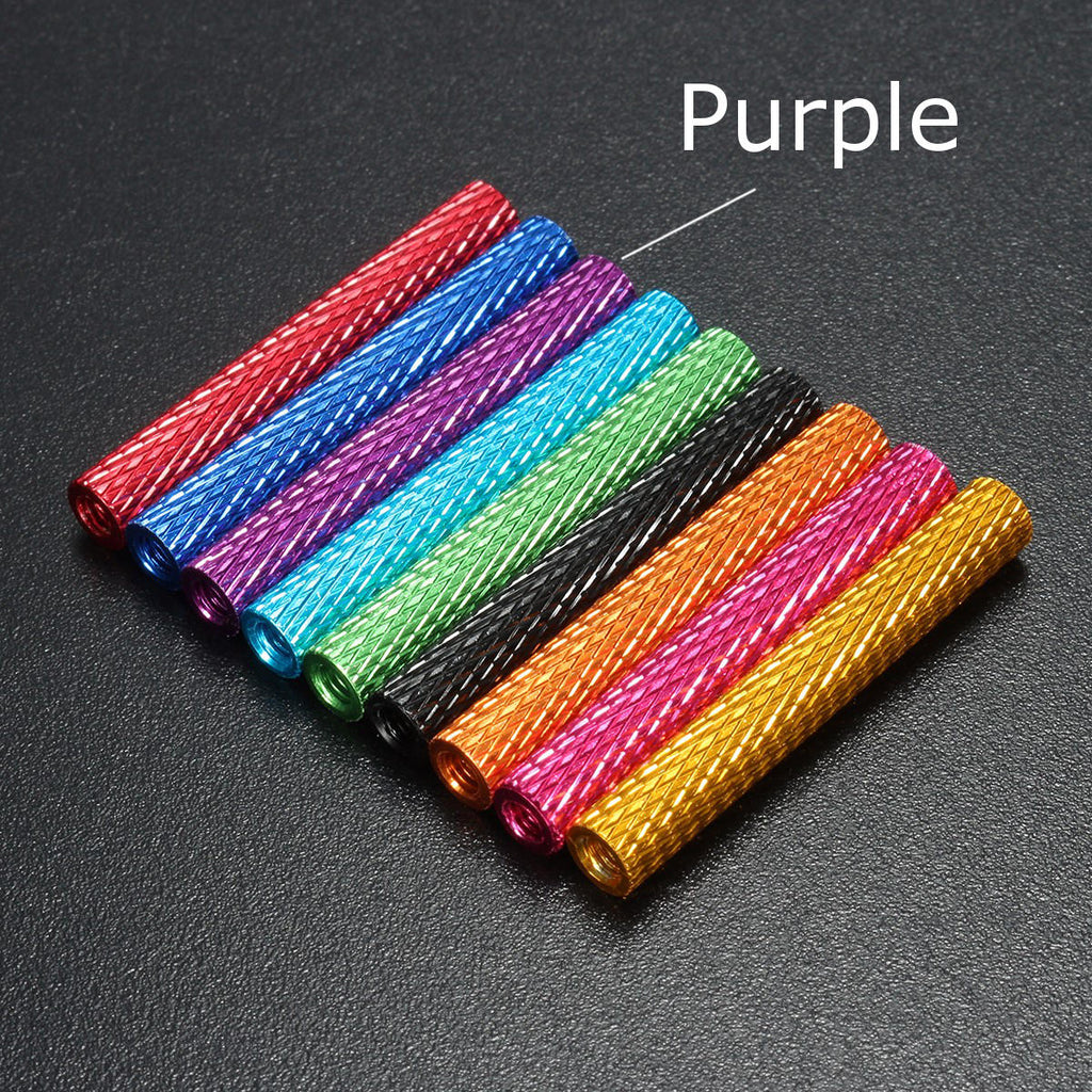 M3AS9 10Pcs M3 40mm Knurled Standoff Bolt Aluminum Alloy 6061 Anodized Spacer Multicolor