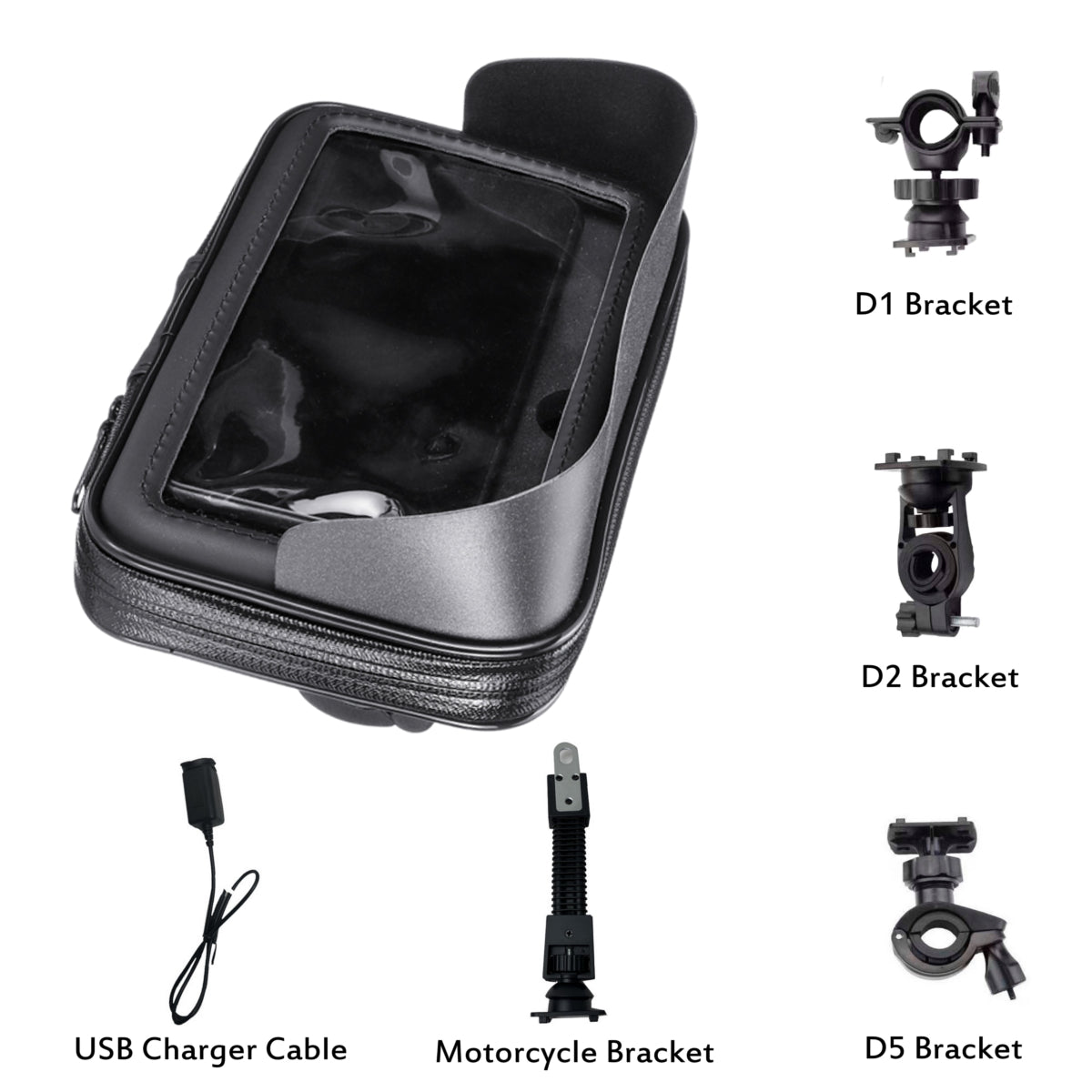 6.3'' Waterproof Motorcycle Bicycle Cell Phone/GPS Holder Case Bag Handlebar Mount Smart Phone Bag