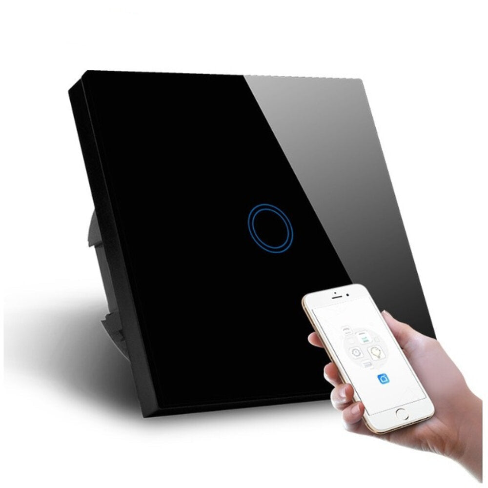 Standard Smart Light Switch WiFi 1 Gang Wireless Touch Sensor Remote Control Smart Switch with Power Statistics Function