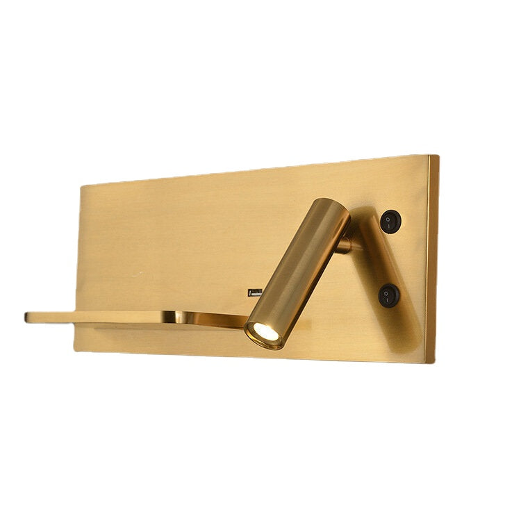 Wall Light Bedroom Lamp LED Phone Wireless Charger Shelf Bedside Headboard Read Modern Loft Room USB Luminaire Wood Bed